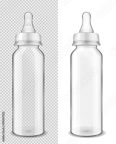 Glass baby bottle for milk