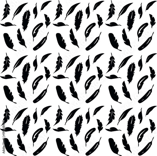 black feathers pattern