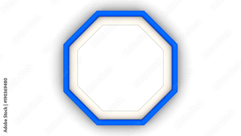 Blue blank frame on white background. 3d rendering Blue blank frame on white background. 3d rendering