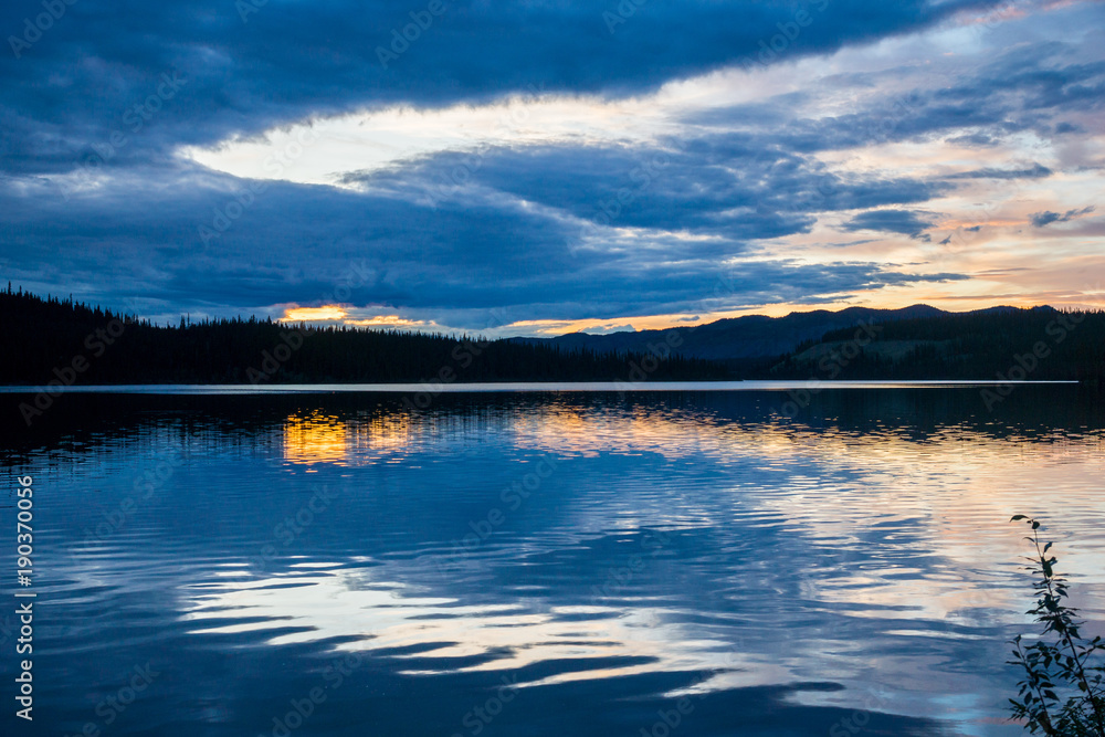 Sunset over a Lake in Yukon Territory
