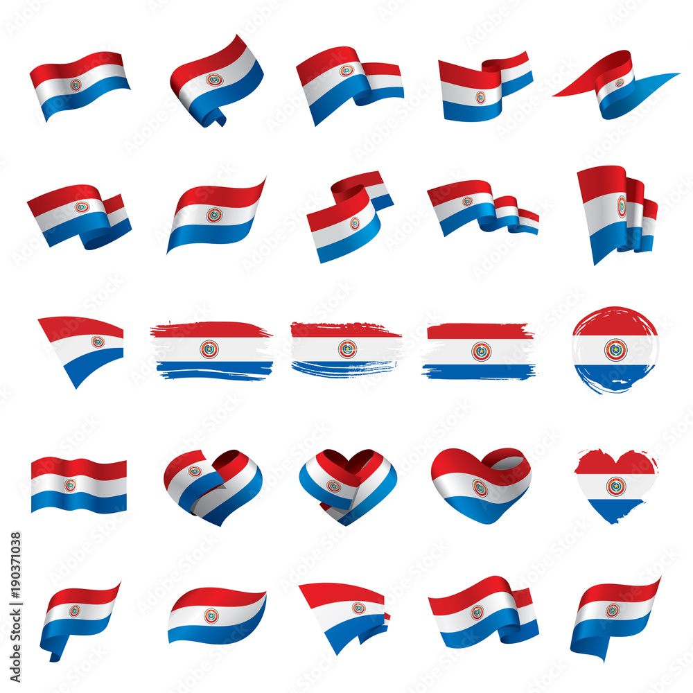 Paraguay flag, vector illustration Paraguay flag, vector illustration