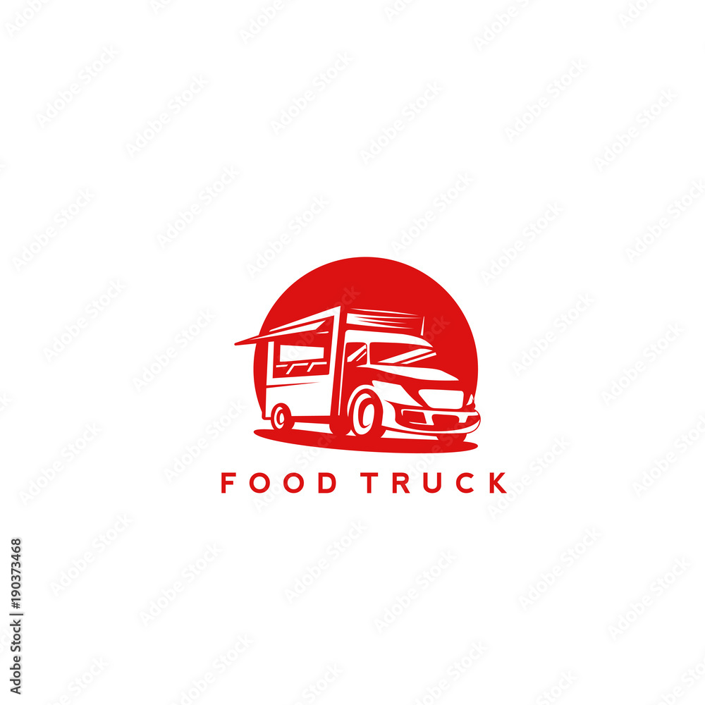 Red food truck vector illustration Red food truck vector illustration