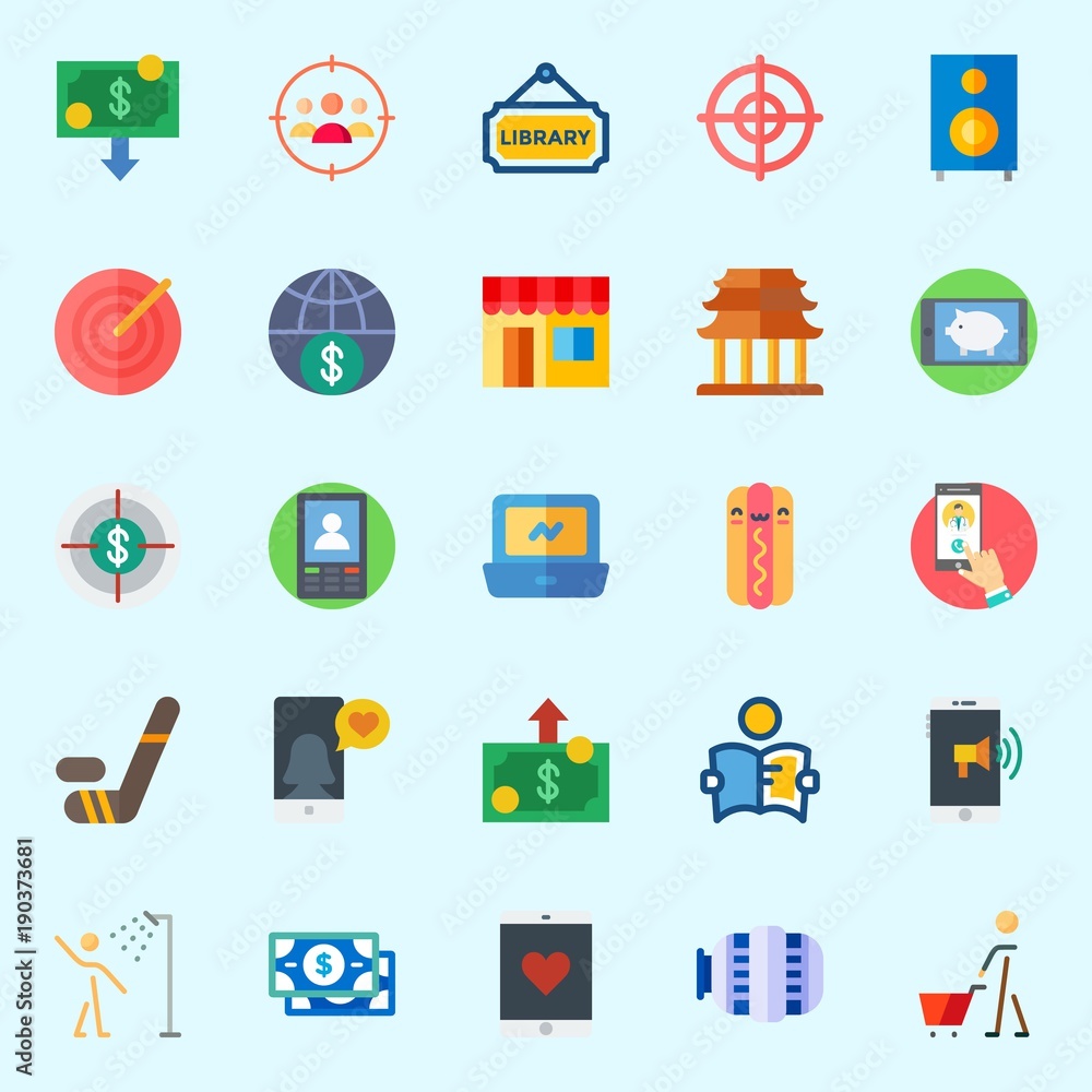 Icons set about Lifestyle with shopping, smartphone, internet, target, studying and religious Icons set about Lifestyle with shopping, smartphone, internet, target, studying and religious