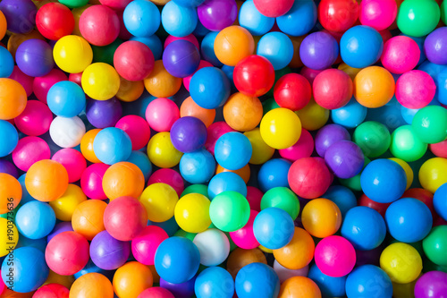 Obraz na plátně colorful plastic balls background, toy balls for kid