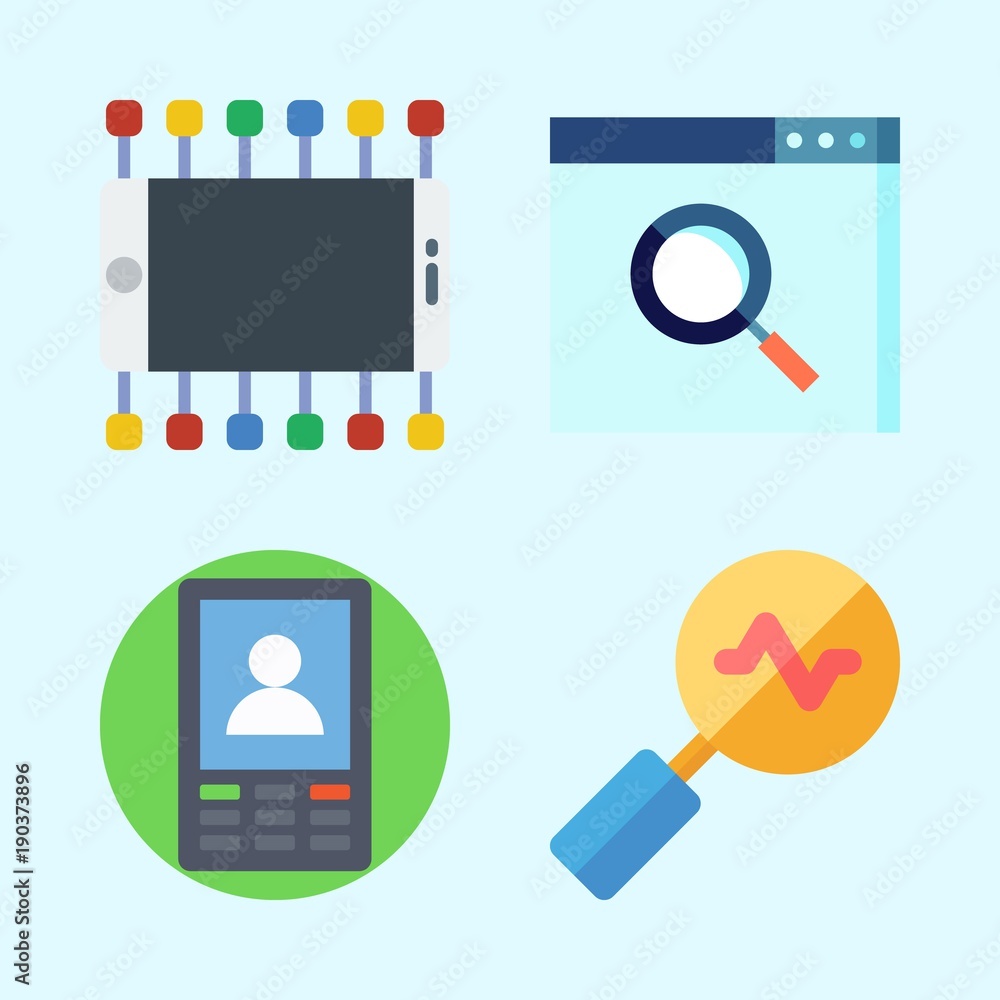 Icons set about Seo with search and smartphone Icons set about Seo with search and smartphone