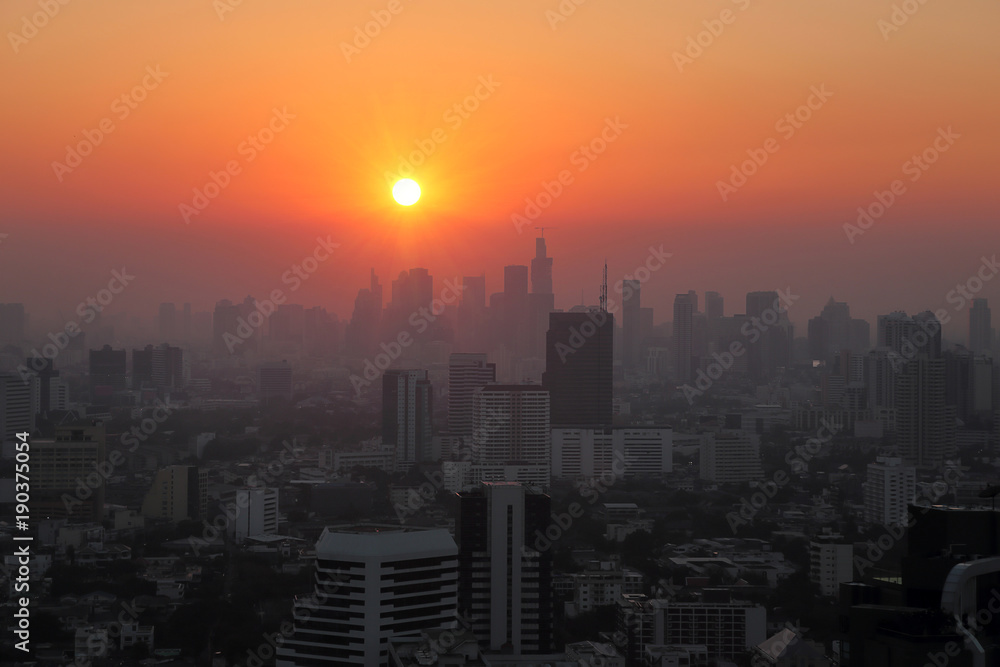 Beautiful sunset at bangkok, Thailand