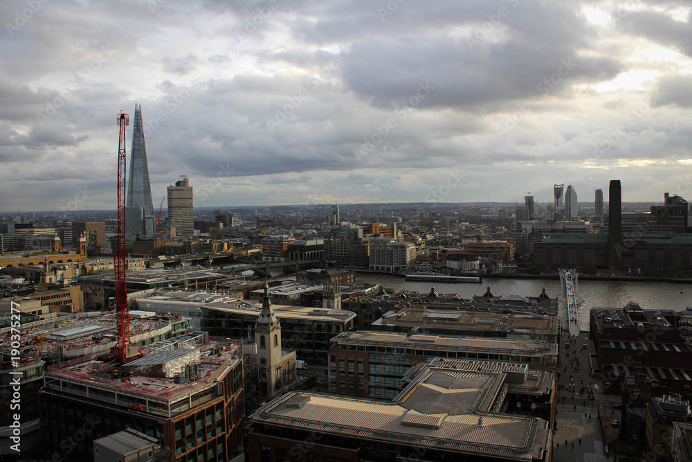 Breathtaking panorama of London from Saint Paul Cathedral, Great Britain