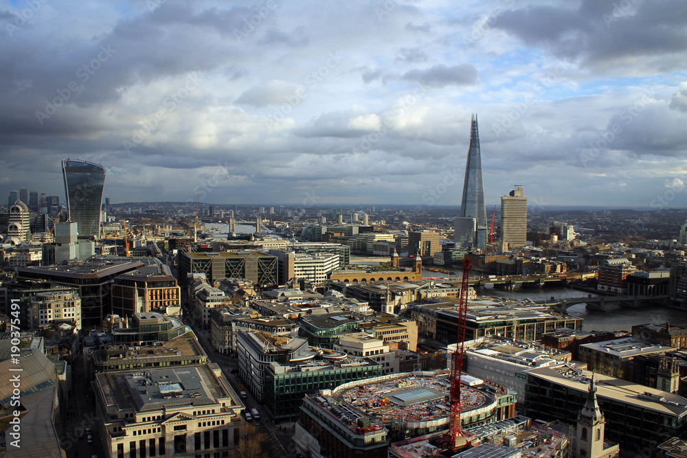 Breathtaking panorama of London from Saint Paul Cathedral, Great Britain