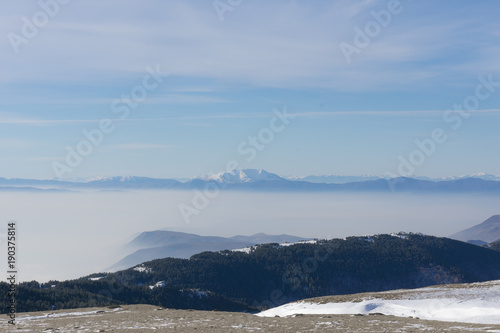 Panoramic view from the snowy mountain KaimakTsalan ( Voras ) makedonia greece photo