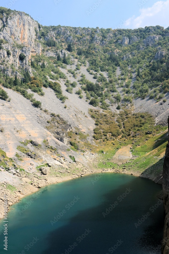 the blue lake in Imotski, Croatia the blue lake in Imotski, Croatia
