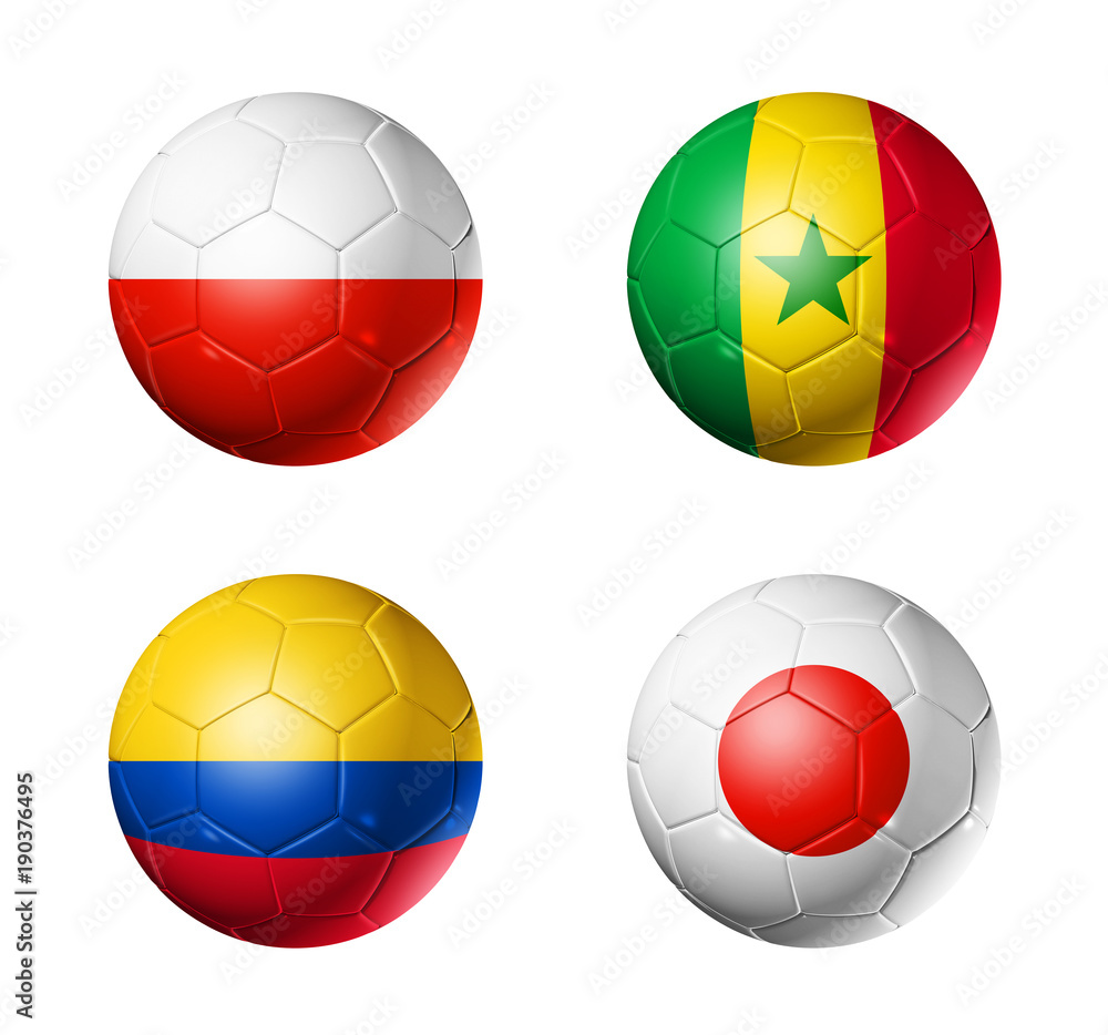 Fototapeta premium FlagSoccerball-Group-H