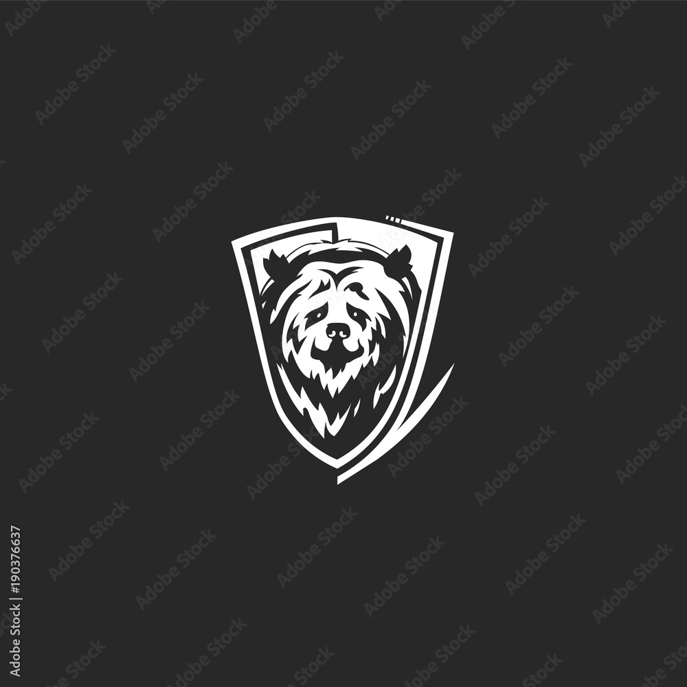 Obraz premium creative simple bear face logo vector