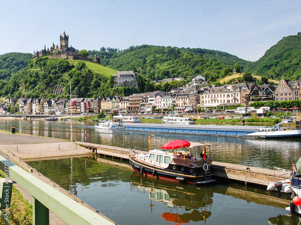 waterfront of Cochem city in summer day