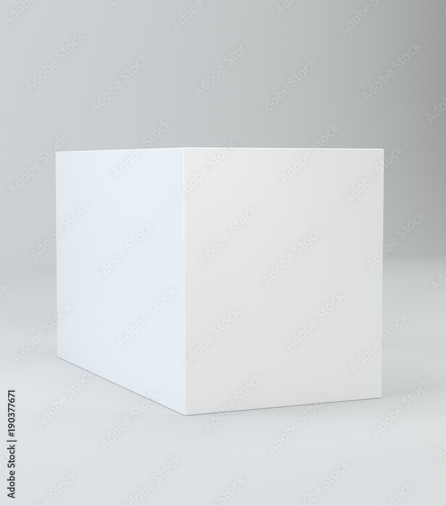 Realistic White Cube With Shadow. 3d illustration Realistic White Cube With Shadow. 3d illustration