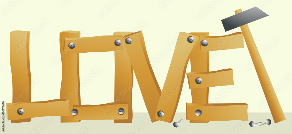 Valentine background with diy love sign Valentine background with diy love sign