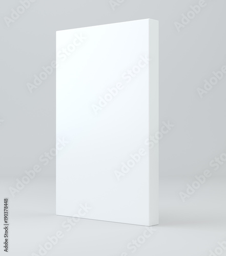Blank white package product packaging paper cardboard box. 3d illustration.