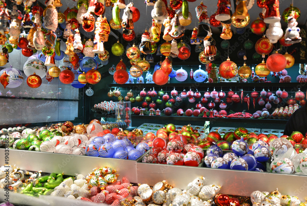 Christmas market glass ornaments