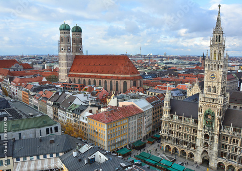 Munich old town aerial view
