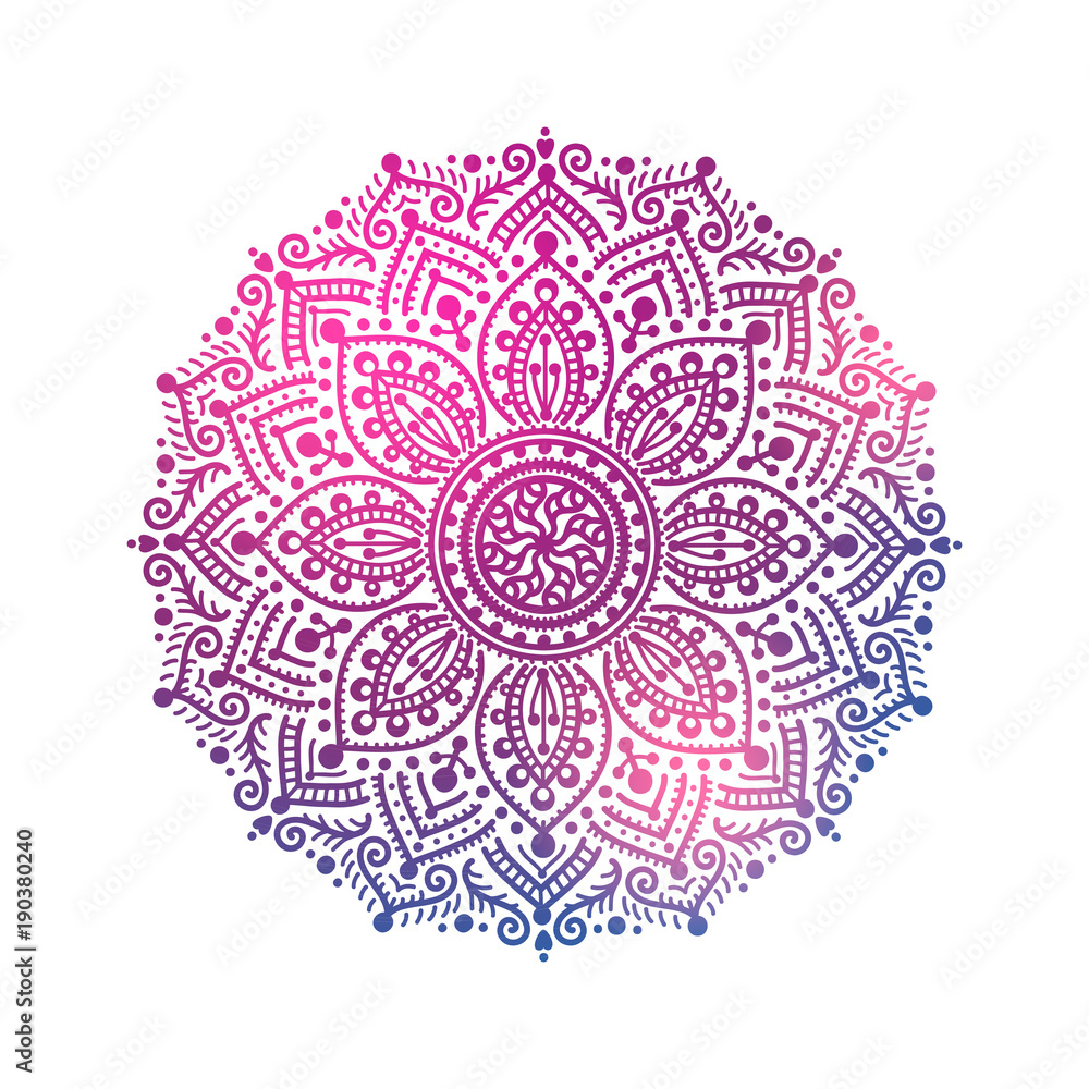 Ornamental round pattern, circle background. Mandala. Freehand drawing. Can be used for scrapbook, banner, print, etc.