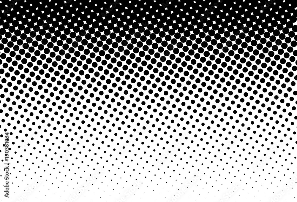 Abstract monochrome halftone pattern. Comic background. Dotted backdrop with circles, dots, point.