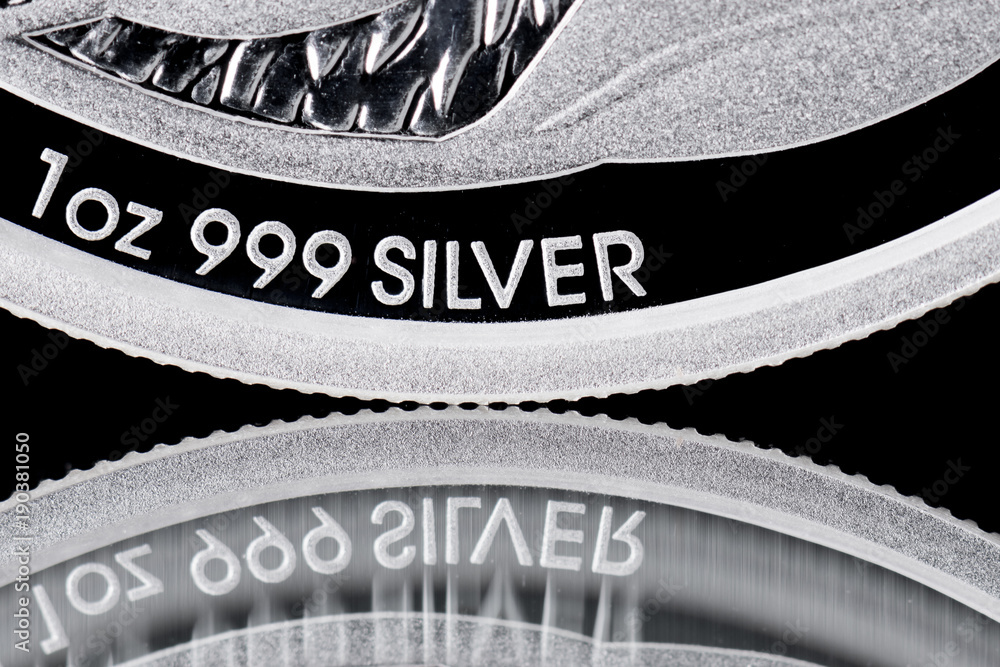 1 Unze Feinsilber - 1 Troy ounce fine silver Stock Photo | Adobe Stock