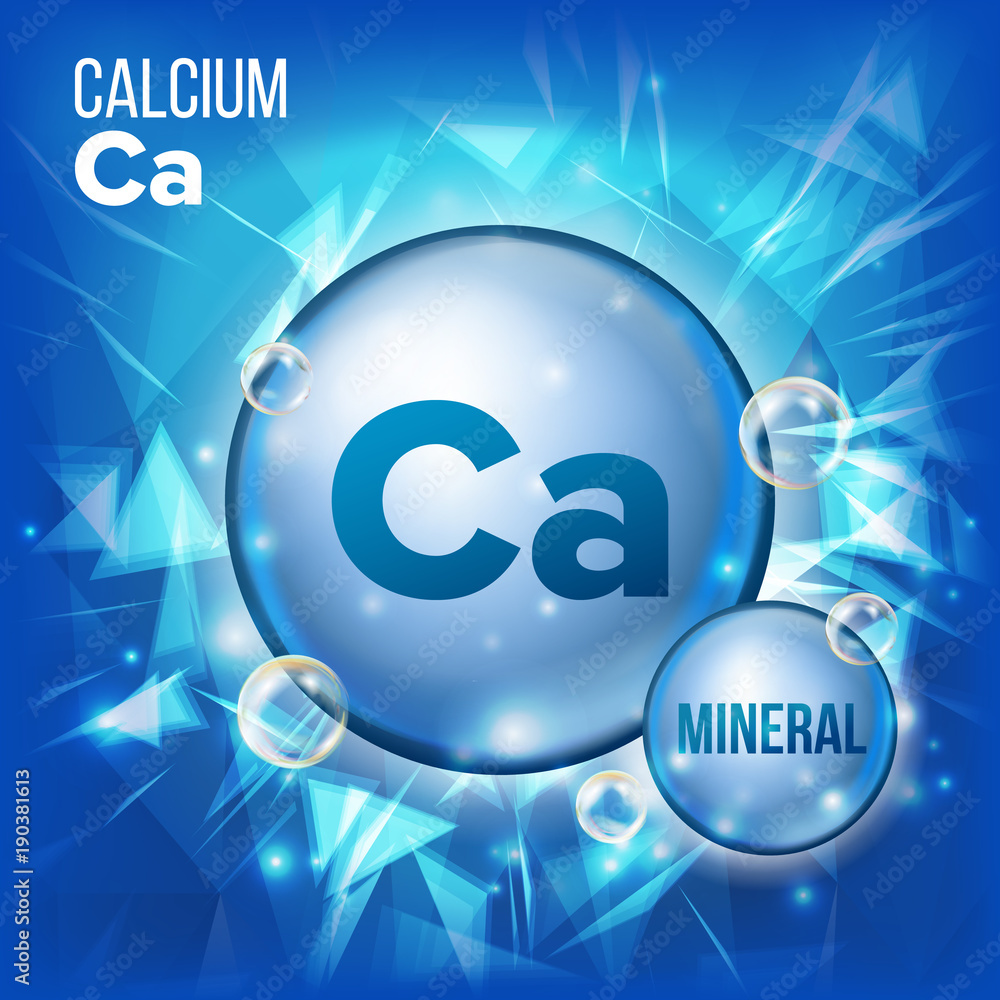 Ca Calcium Vector. Mineral Blue Pill Icon. Vitamin Capsule Pill Icon ...