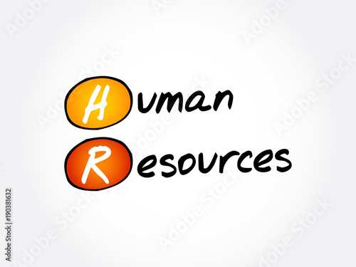 HR - Human Resources acronym, business concept background
