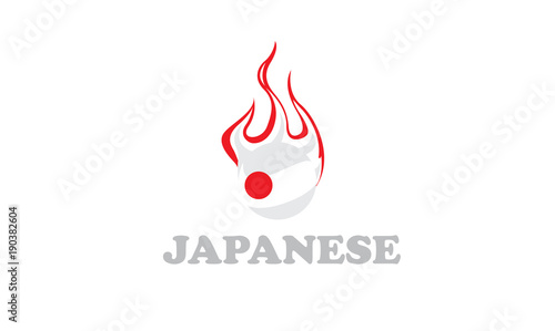 japanese flag and fire ball © burcu