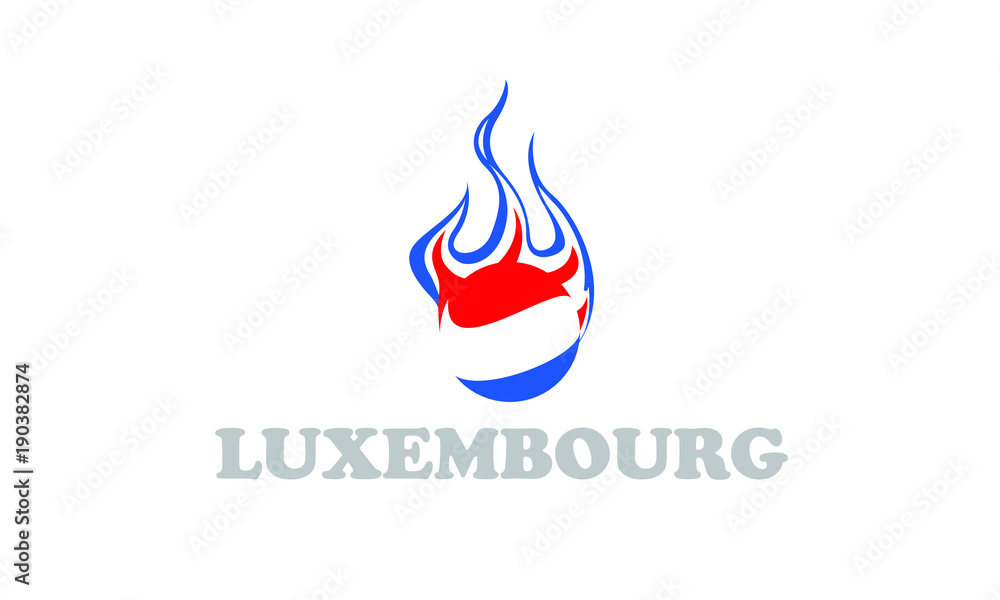 luxembourg flag and fire ball luxembourg flag and fire ball