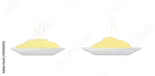 Plates with pasta