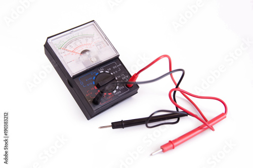 Fotografie analog multimeter isolated on white background with clipping path