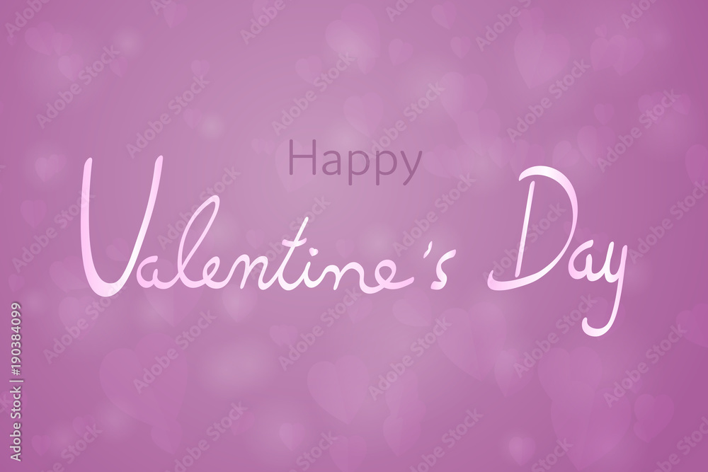 Valentine’s day. Background with hearts and text: Happy Valentine’s Day.