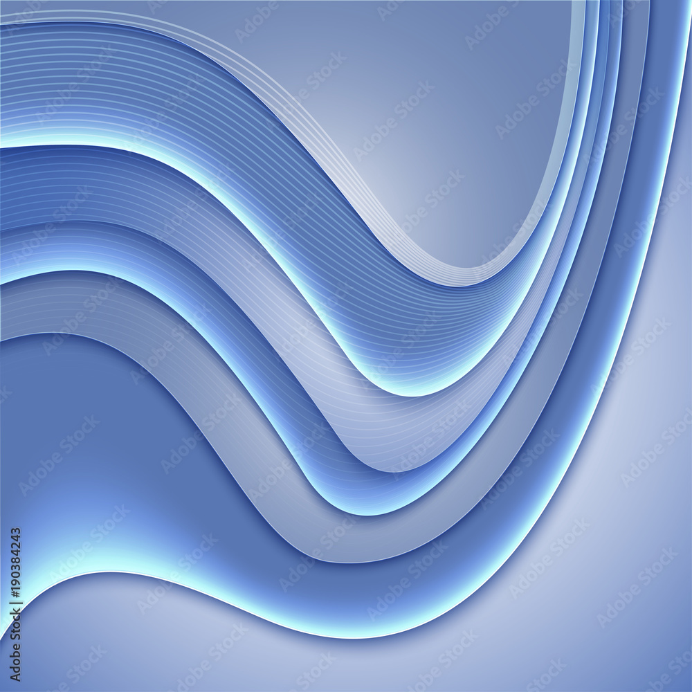 Obraz premium Layers of paper on blue modern background