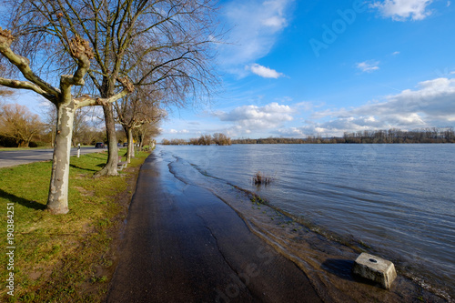 Uferpromenade des Rheins bei Hochwasser © fotografci