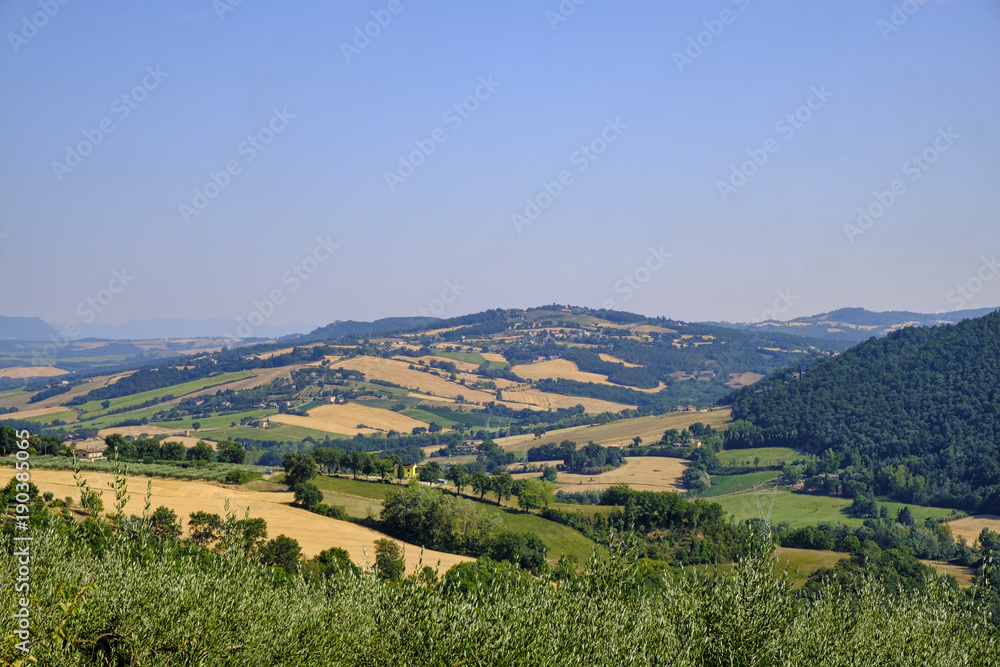 Country landscape along the road to Todi