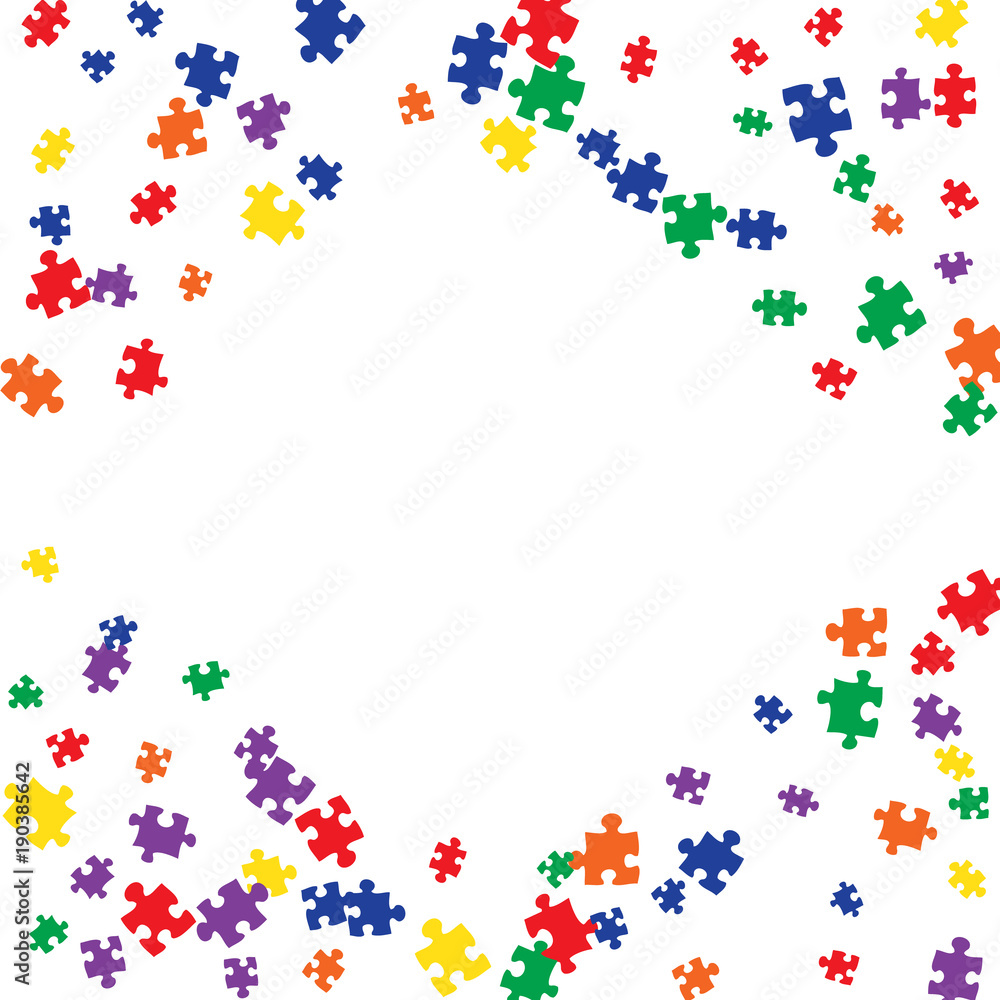 Confetti Background Pattern. Puzzle pieces and big ideas design, vector illustration graphic