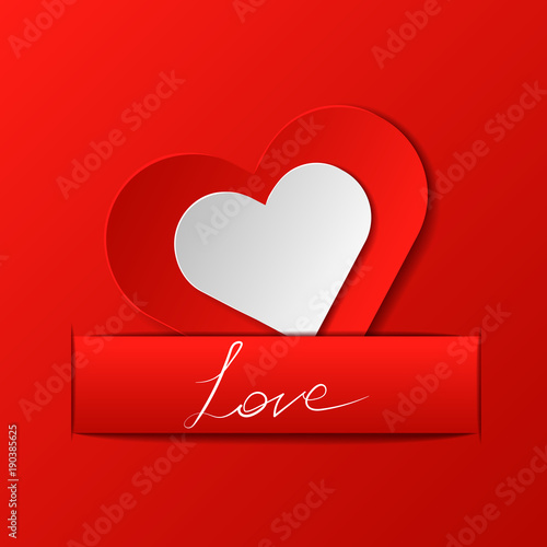 Abstract background of paper hearts
