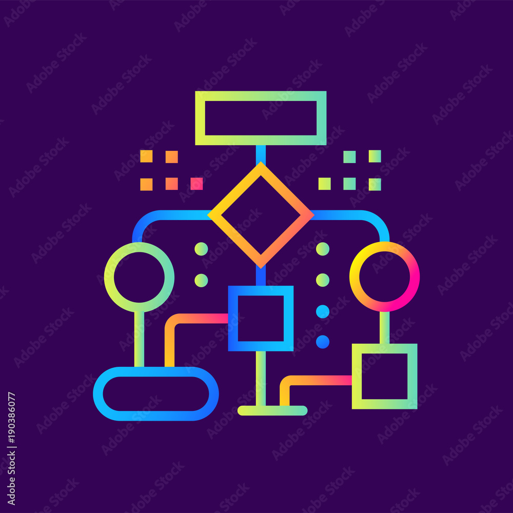 Outline workflow icon for startup business. Suitable for mobile apps, websites and presentation Outline workflow icon for startup business. Suitable for mobile apps, websites and presentation