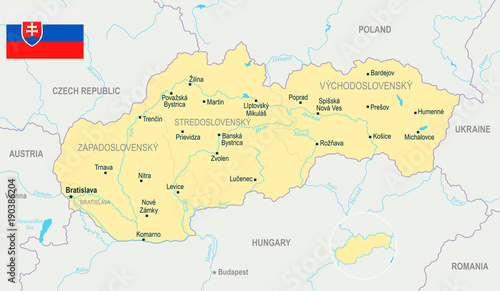 Slovakia Map - Detailed Vector Illustration