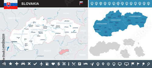 Slovakia - infographic map - Detailed Vector Illustration