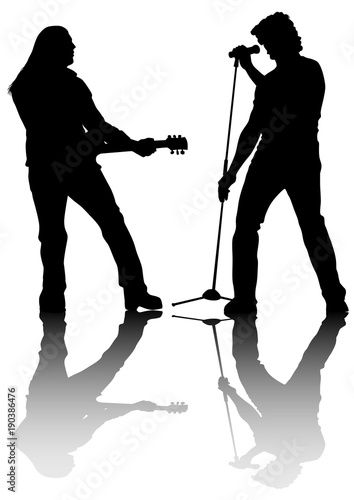 Musical group people in concert on stage