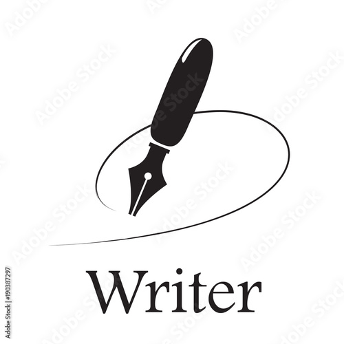 Vector sign writer. Fountain pen and ink line