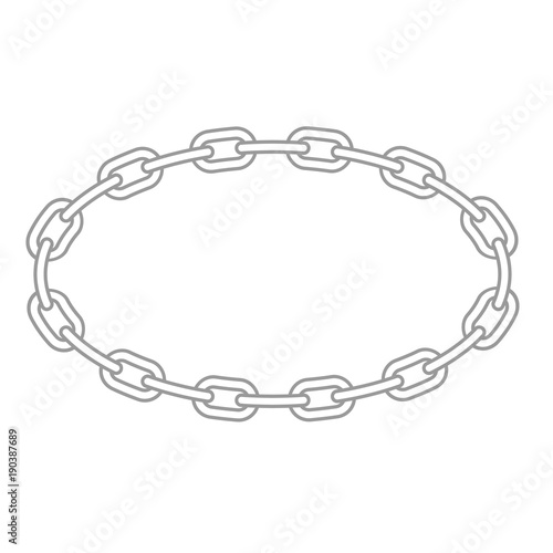 Chain oval frame - metallic links round border