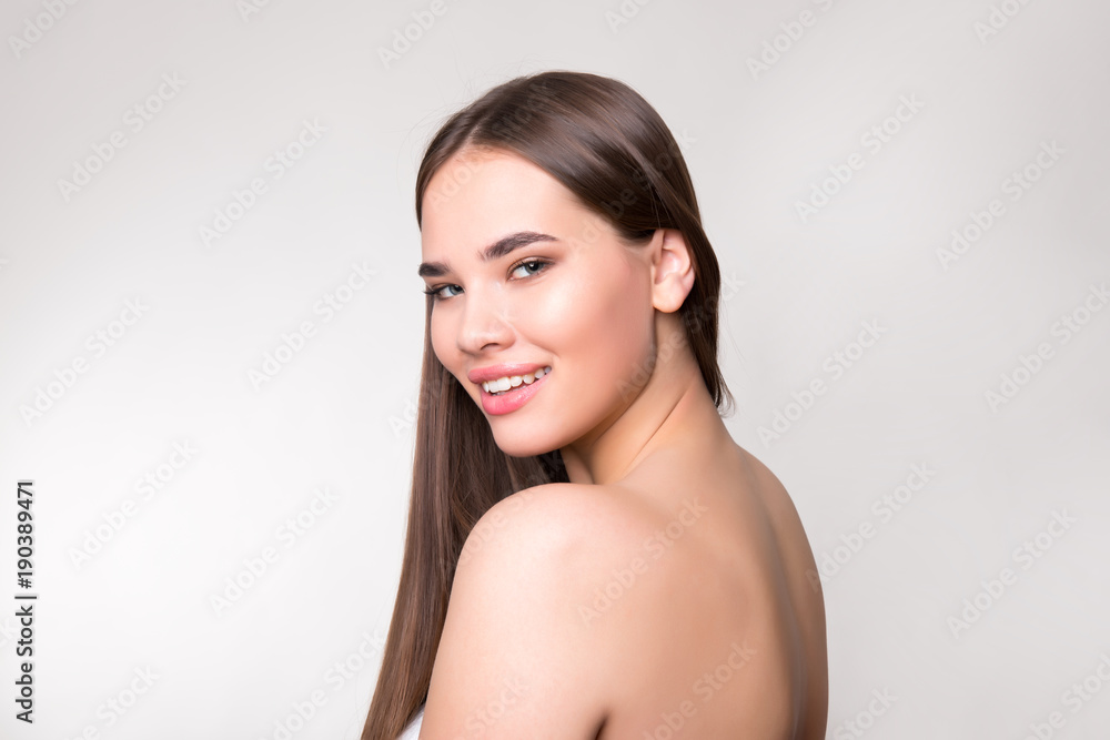 beautiful young woman with long hair and flawless skin beautiful young woman with long hair and flawless skin