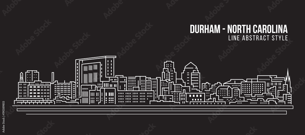 Cityscape Building Line art Vector Illustration design - durham city (north carolina)