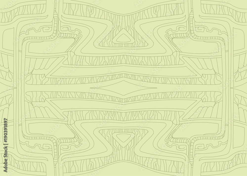 Fototapeta premium abstract vector decorative background created by color and green space line