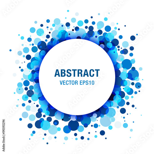 Blue Bright  Abstract Circle Frame Design Element. Vector illustration.