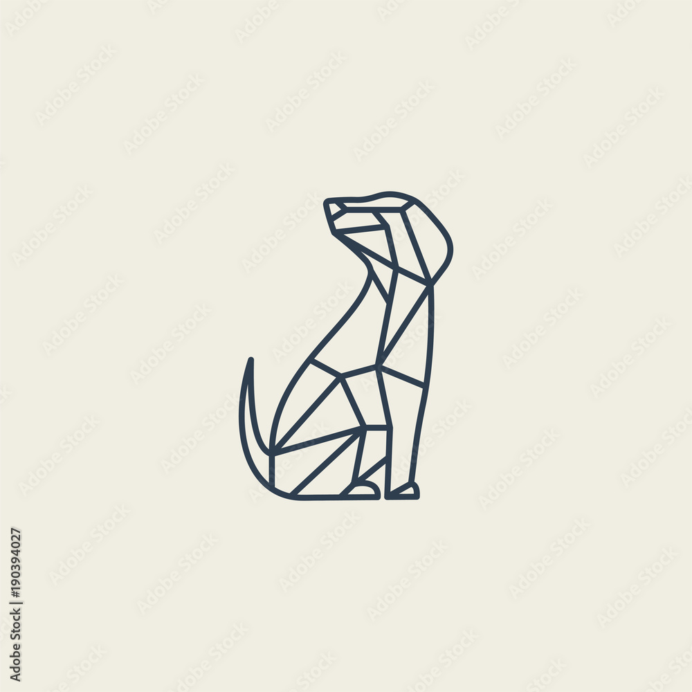 Mosaic Dog Line Art Logo Design Mosaic Dog Line Art Logo Design