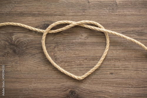 Heart shape made of rope