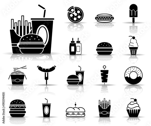 Fast Food - Iconset (Schwarz)